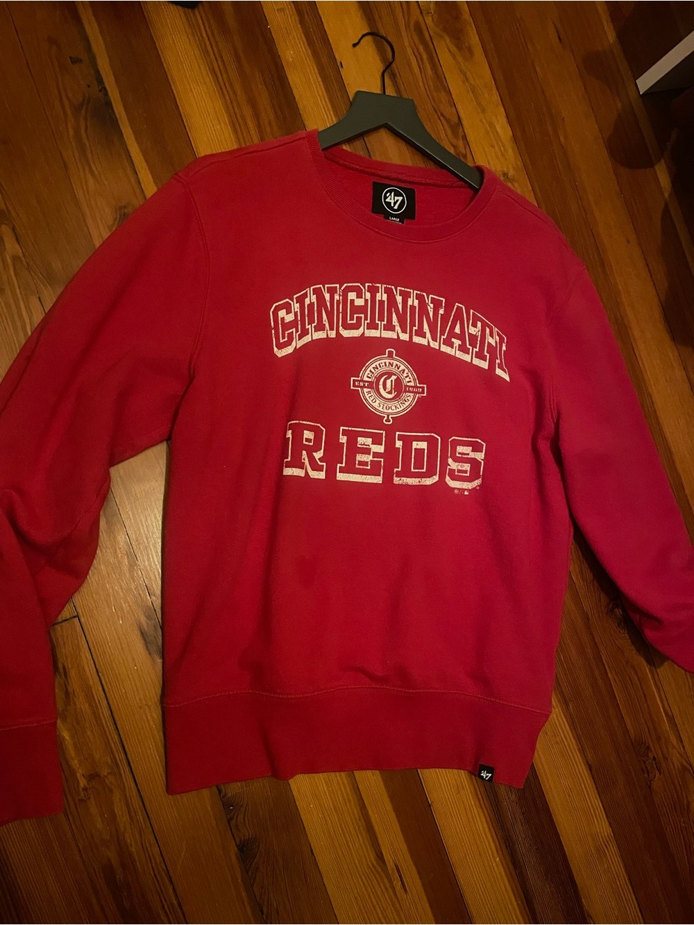 '47 Brand Cincinnati Reds Red Crewneck Sweatshirt